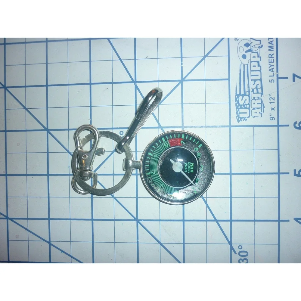 Vintage Porsche Style Tachometer Keychain UPM RPM German Gauge Car Enthusiast